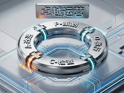 高光金属风卓越运营PPT模板