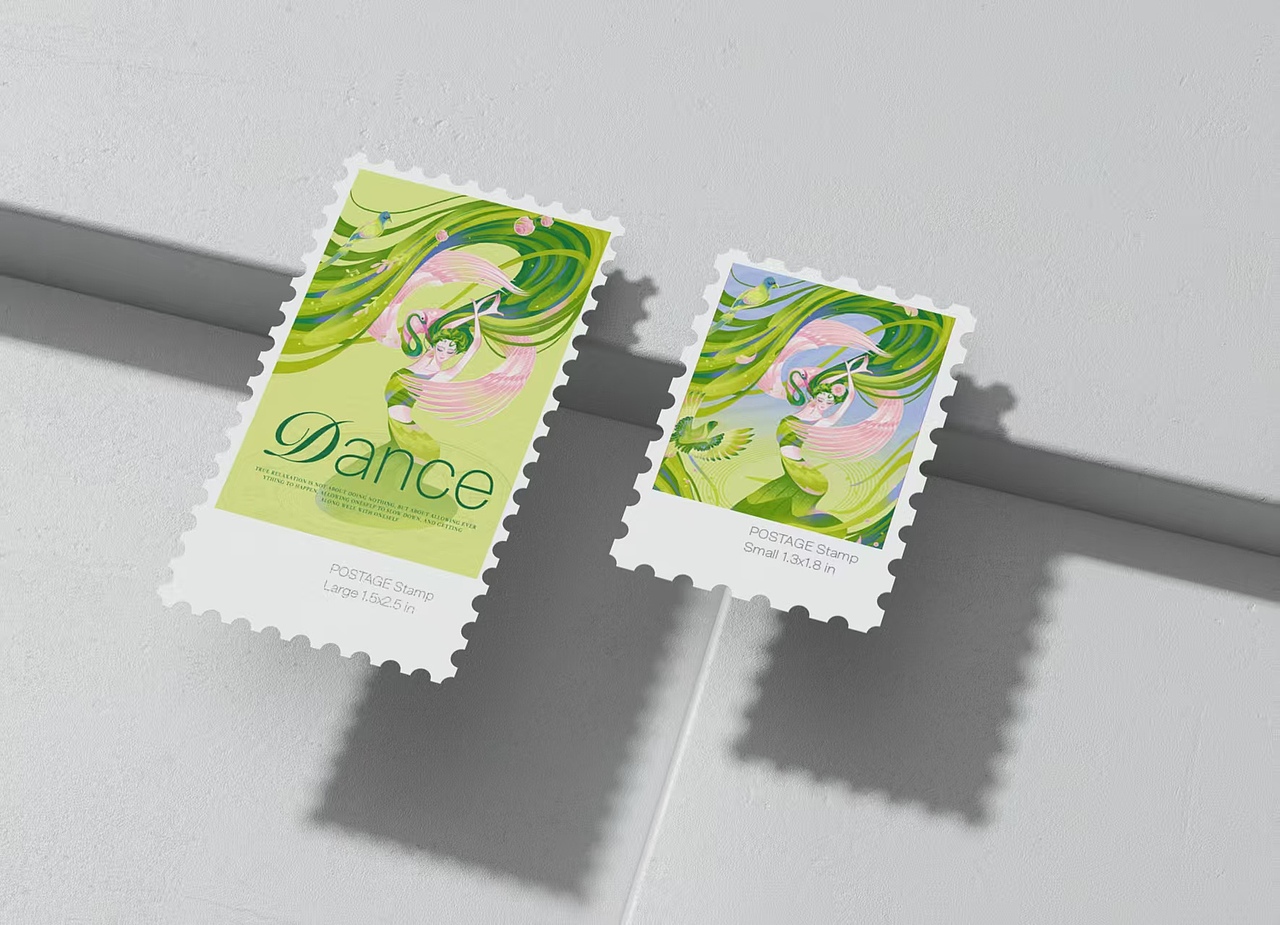 起舞的不只是身体，还有内心💚（图ZNDA1ODM5MzQ4） - 商业插画 - 站酷设计师若心谷原创素材 - 站酷ZCOOL