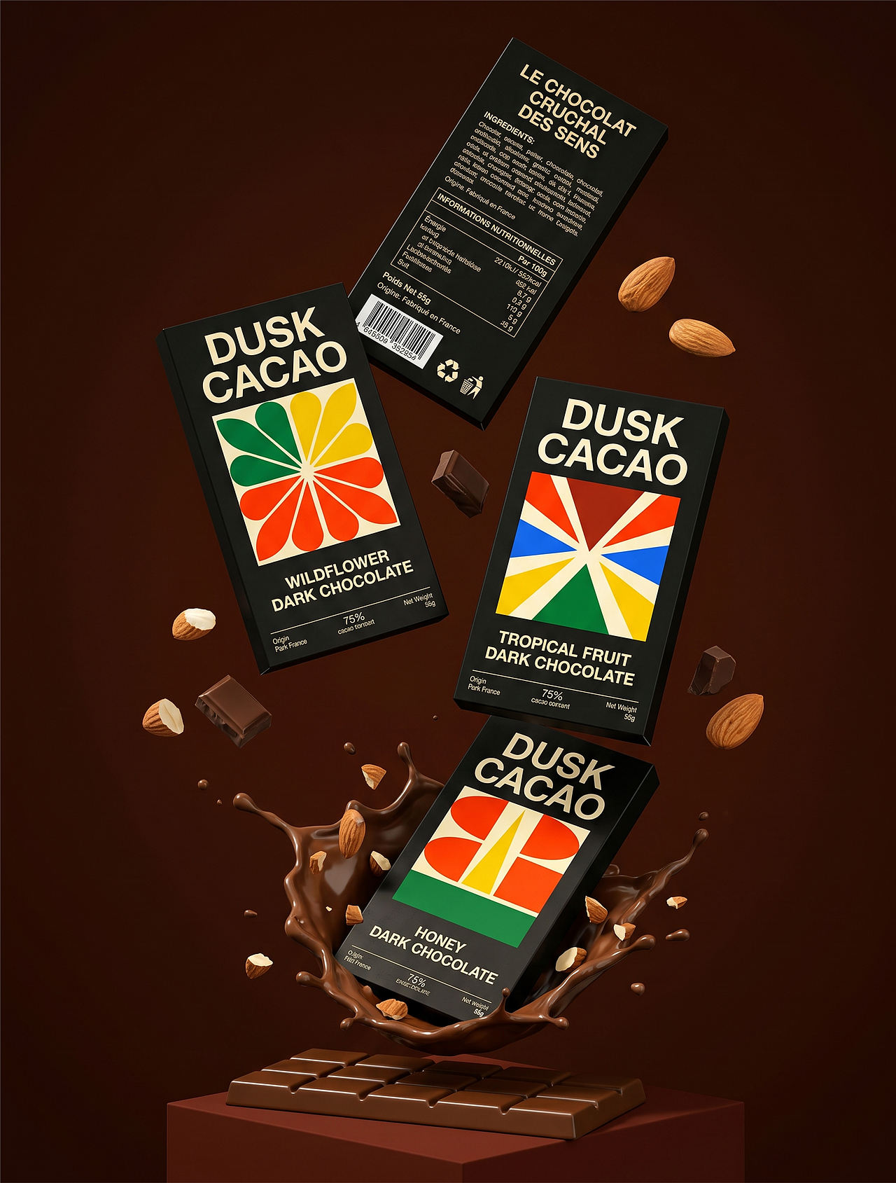 DUSK CACAO 黑巧巧克力品牌包装设计（图ZNDA1ODQzNTA4） - 品牌 - 站酷设计师北辰bei原创素材 - 站酷ZCOOL