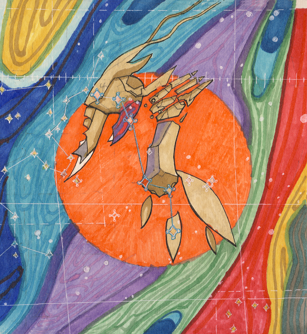 马克笔插画《二十八星宿之星日马》（图ZNDA1ODQ0NjU2） - 创作习作 - 站酷设计师赛斯1976原创素材 - 站酷ZCOOL