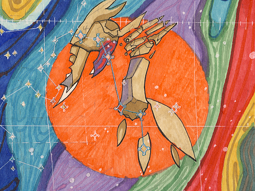 马克笔插画《二十八星宿之星日马》
