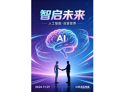 「智启未来」AI科技主题展会海报设计
