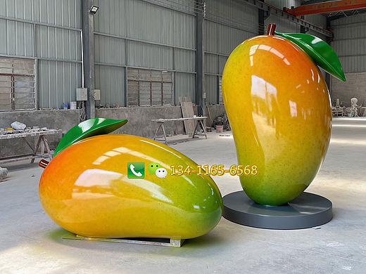 巨型玻璃钢仿真芒果雕塑｜果园引流装饰水果模型摆件