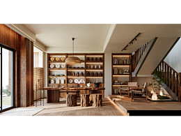 中古風客餐廳效果圖表現(xiàn)