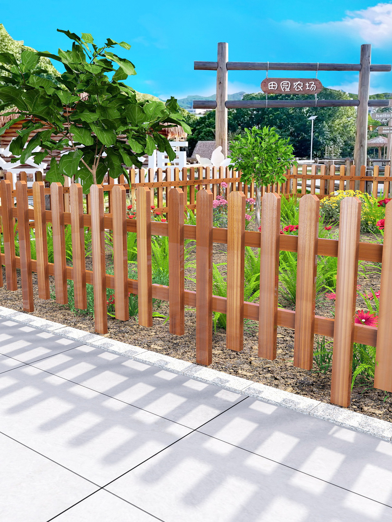 木制围栏产品建模渲染（图ZNDA1ODY0NzQ0） - 场景 - 站酷设计师芝妖原创素材 - 站酷ZCOOL