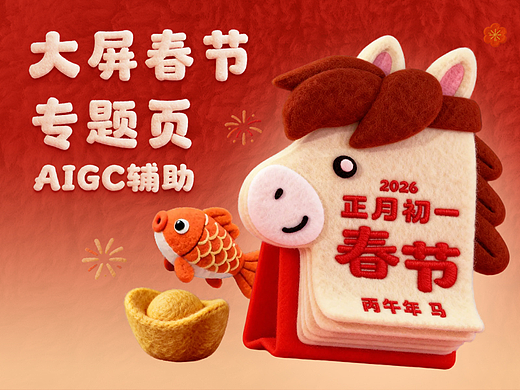 大屏马年春节专题页设计 | AIGC辅助设计产出