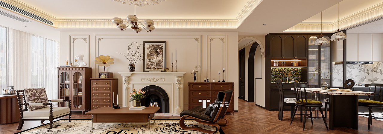 法式复古风 | 把巴黎左岸的浪漫搬进家——图天设计（图ZNDA1ODY3NjQ0） - 家装设计 - 站酷设计师图天设计SUSU原创素材 - 站酷ZCOOL