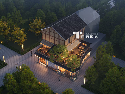 三苗五色外立面鸟瞰图——图天设计表现