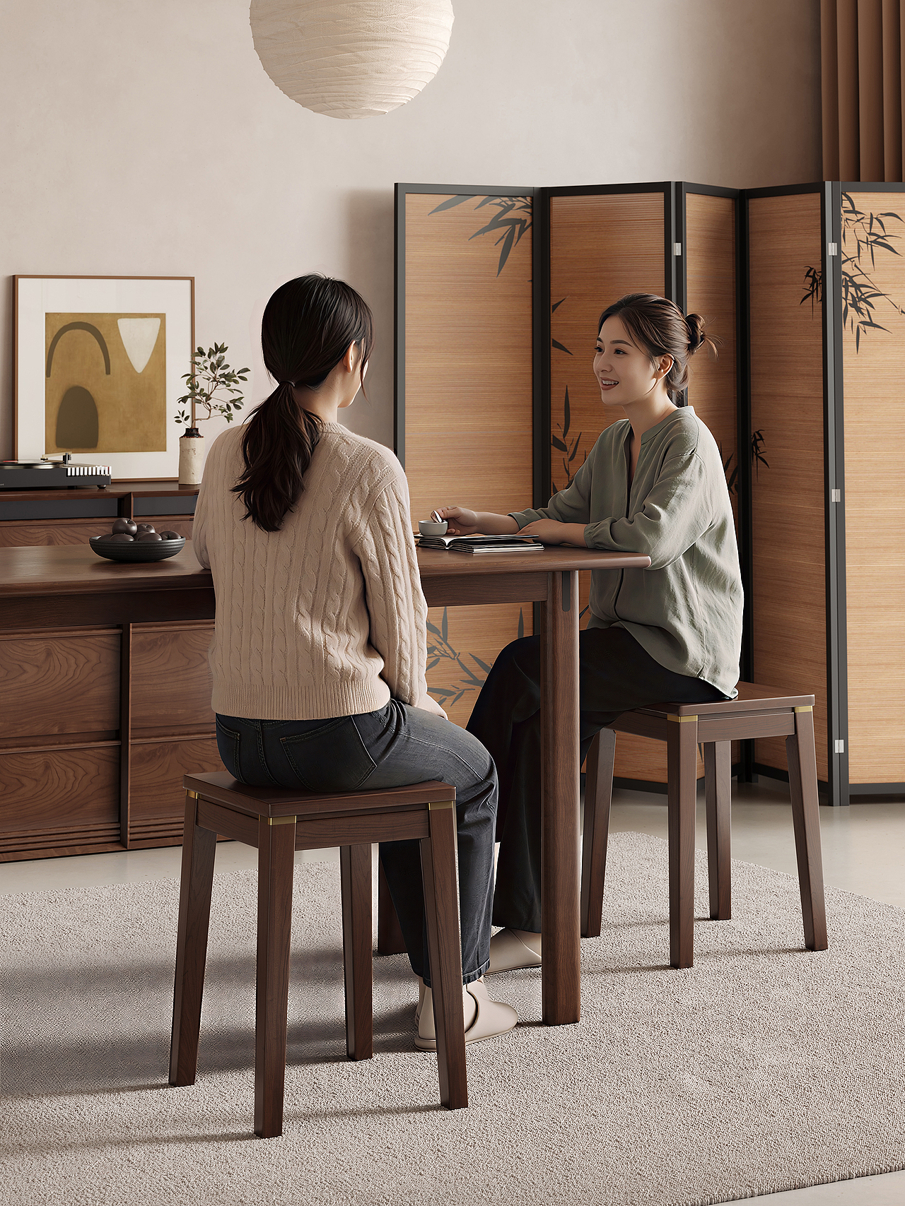 东方雅致 | 新中式轻奢实木方凳 电商产品（图ZNDA1ODcwMDI4） - 家装设计 - 站酷设计师蓝禹轩洁原创素材 - 站酷ZCOOL