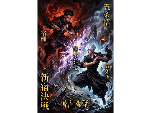 咒术回战新宿决战-暗黑史诗油画风格版