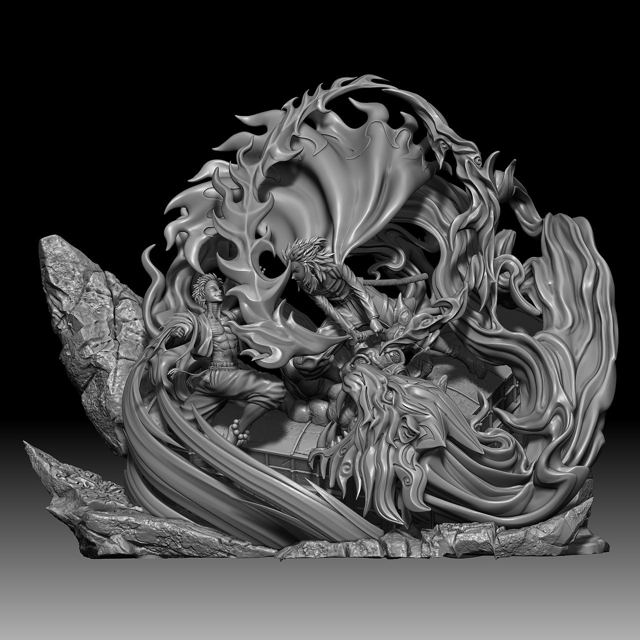 鬼灭之刃猗窝座杏寿郎·zbrush高精雕刻（图ZNDA1ODc0NTMy） - 其他三维 - 站酷设计师范观英原创素材 - 站酷ZCOOL