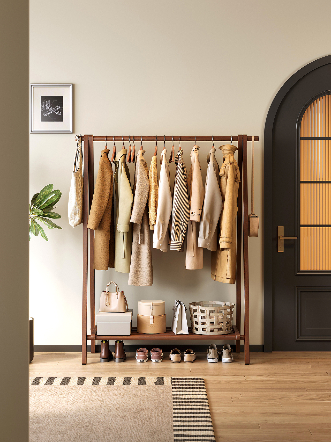 落地衣帽架・治愈系家居收纳设计（图ZNDA1ODc4Mjg4） - 家装设计 - 站酷设计师蓝禹轩洁原创素材 - 站酷ZCOOL