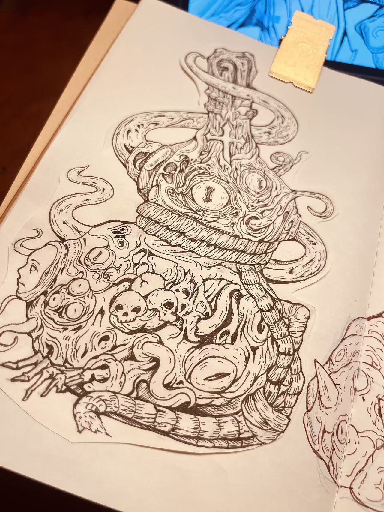 两只钢笔画怪物（图ZNDA1ODc5NDI4） - 艺术插画 - 站酷设计师KIM_SANNA原创素材 - 站酷ZCOOL