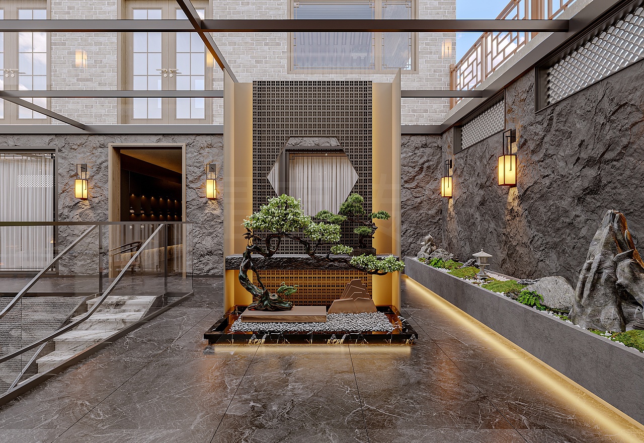 新中式酒店（圖ZNDA1OTE5NTg0） - 商業(yè)空間設(shè)計(jì) - 站酷設(shè)計(jì)師玥玥18119679776原創(chuàng)素材 - 站酷ZCOOL