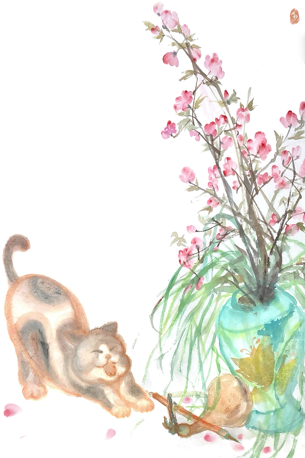 画画中有猫猫出没～喵呜～（图ZNDA1OTIyNzY4） - 创作习作 - 站酷设计师有舒Mrs原创素材 - 站酷ZCOOL