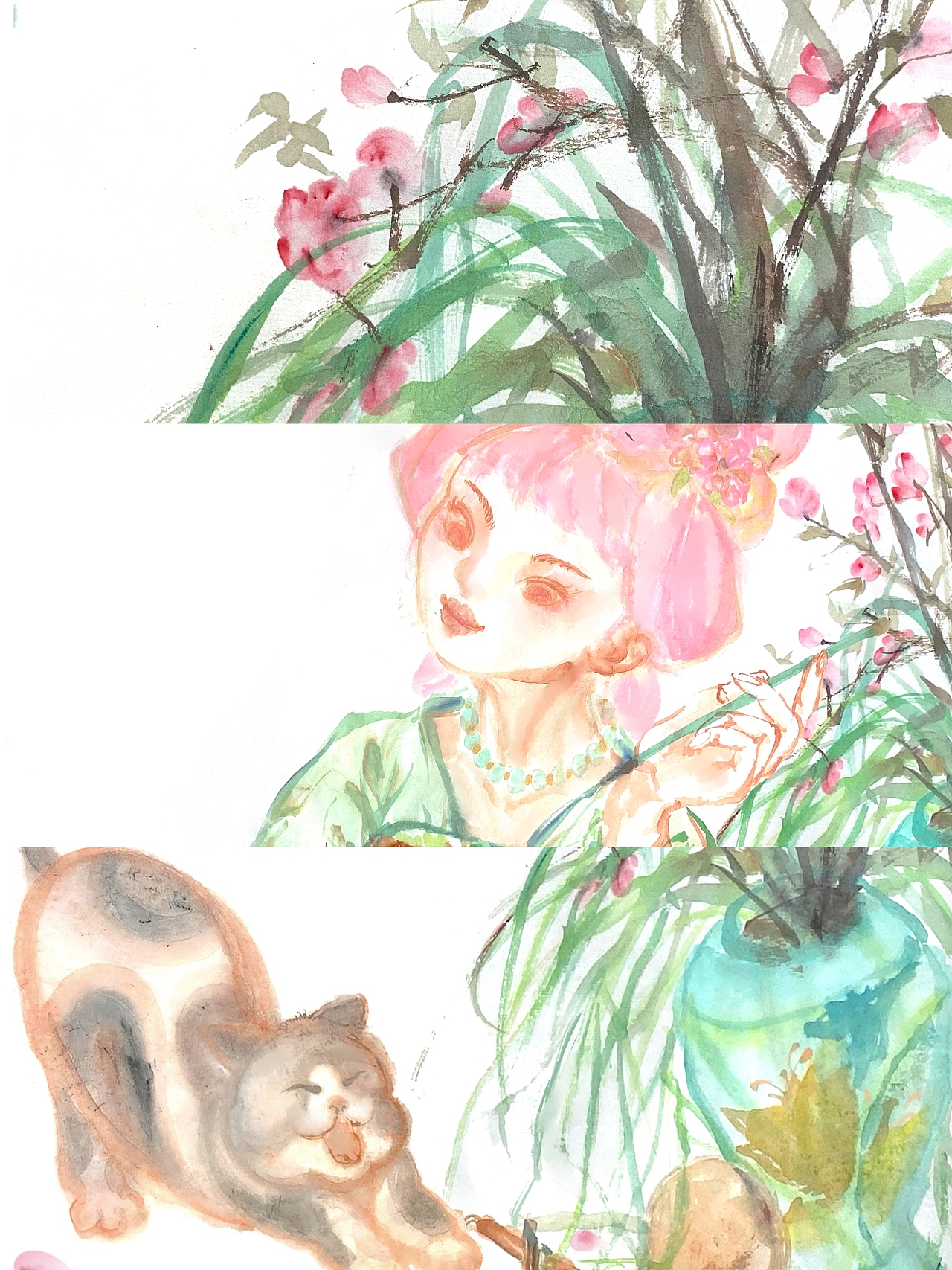 画画中有猫猫出没～喵呜～（图ZNDA1OTIyNzYw） - 创作习作 - 站酷设计师有舒Mrs原创素材 - 站酷ZCOOL