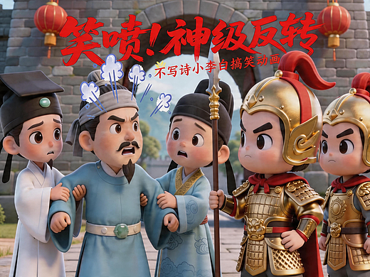 笑不活了！城门检查把高适整破防了-不写诗小李白短片