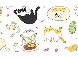 猫咪系列便签和贴纸