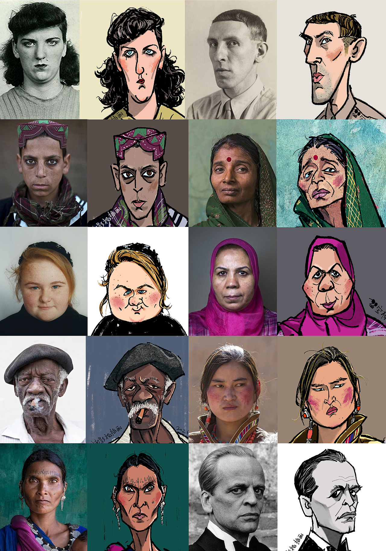 人物团练示范（图ZNDA1OTYxMjQ0） - 创作习作 - 站酷设计师宝楠影视插画原创素材 - 站酷ZCOOL