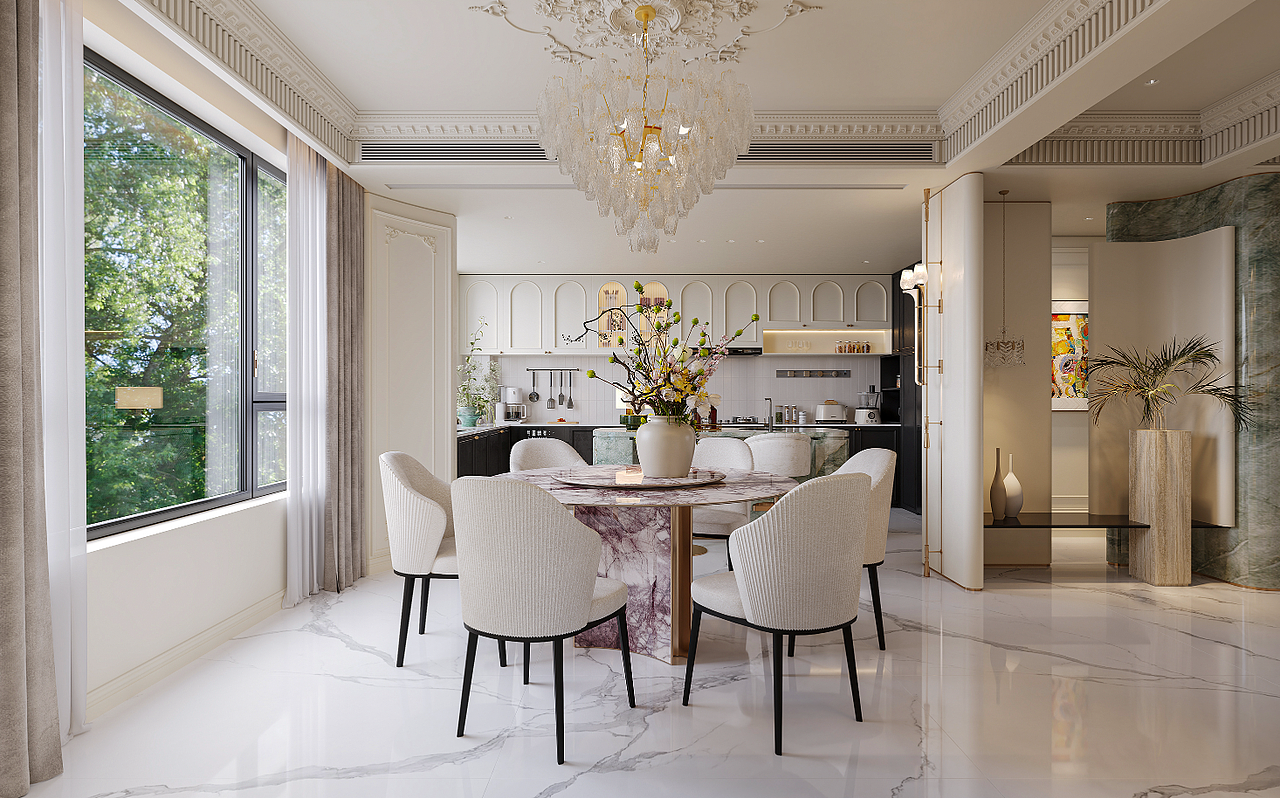 法式客餐厅效果图表现（图ZNDA1OTczMzA4） - 家装设计 - 站酷设计师王彤ing原创素材 - 站酷ZCOOL