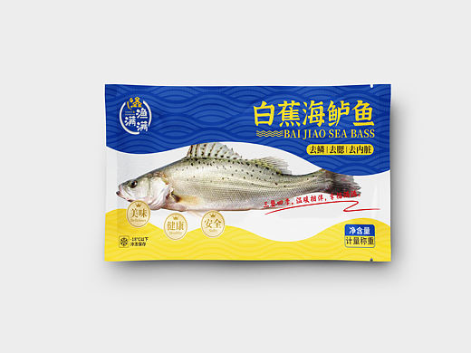 盐鲜海鲈鱼海鲜袋装包装设计