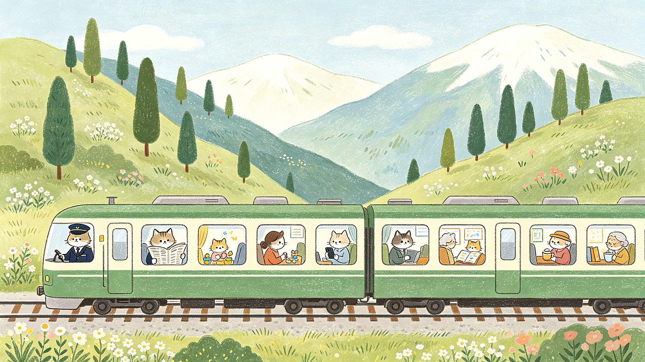 儿童插画 | 坐着绿皮火车去旅行（图ZNDA1OTc5NzU2） - 儿童插画 - 站酷设计师喂鱼喂原创素材 - 站酷ZCOOL