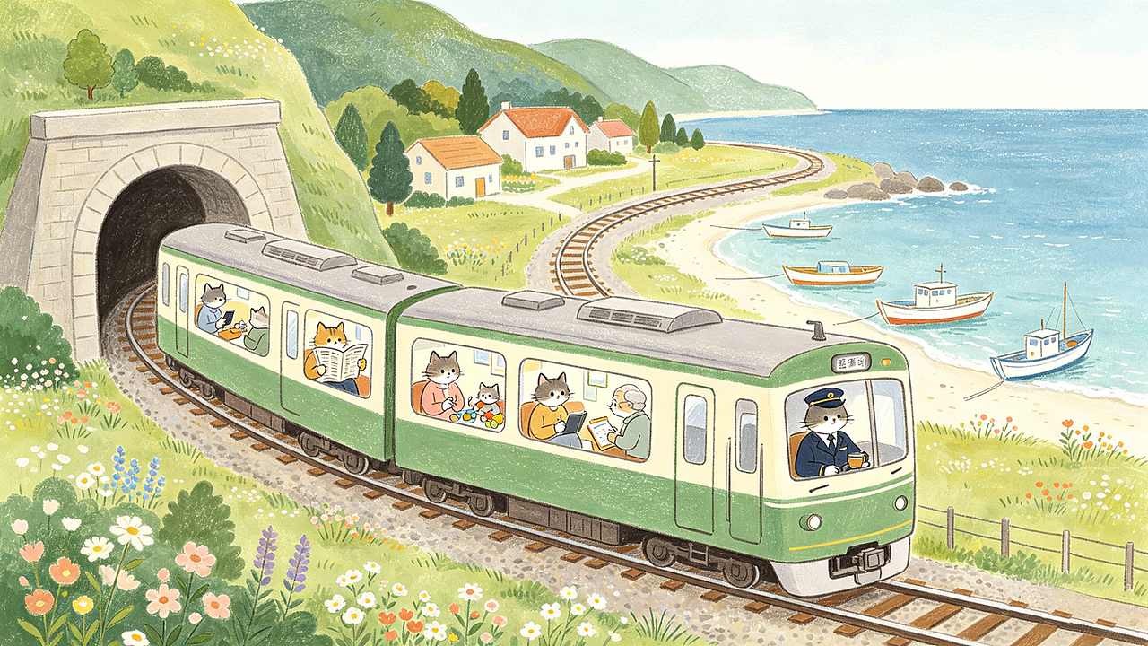 儿童插画 | 坐着绿皮火车去旅行（图ZNDA1OTc5NzUy） - 儿童插画 - 站酷设计师喂鱼喂原创素材 - 站酷ZCOOL
