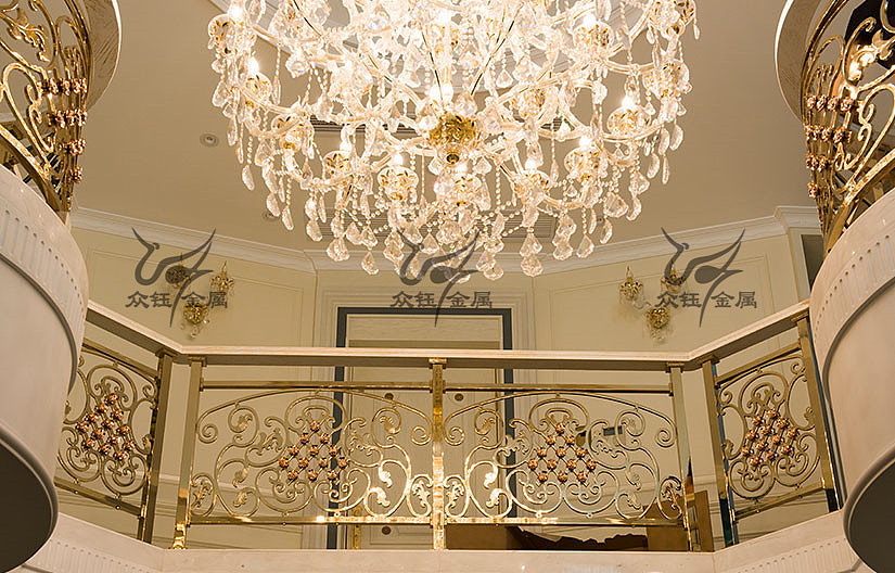 有格调的铝艺雕刻镀金楼梯护栏设计 奢华夺人视线（图ZNDA1OTkzMTcy） - 其他工业/产品 - 站酷设计师艺术金属原创素材 - 站酷ZCOOL