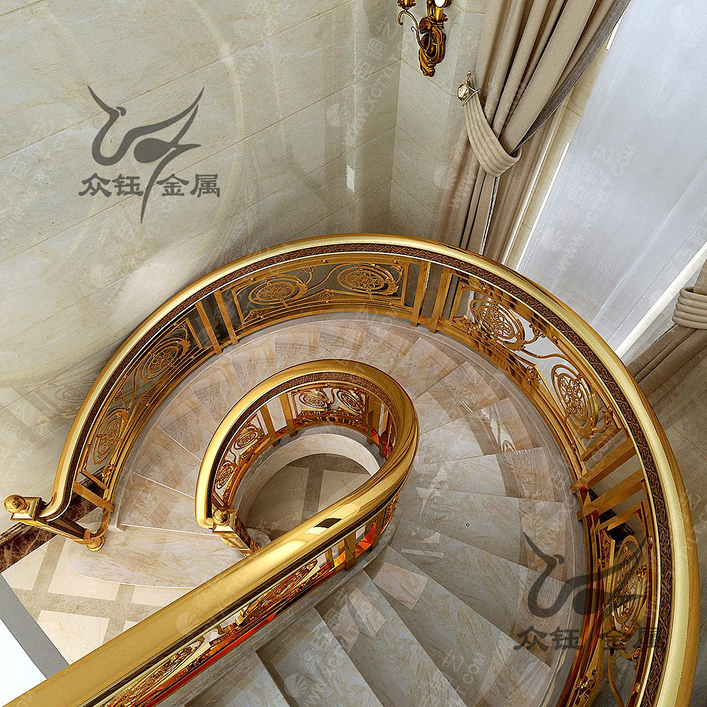 数控雕刻 整体铝板雕刻弧形楼梯护栏实力商家（图ZNDA1OTk0NTEy） - 其他工业/产品 - 站酷设计师艺术金属原创素材 - 站酷ZCOOL