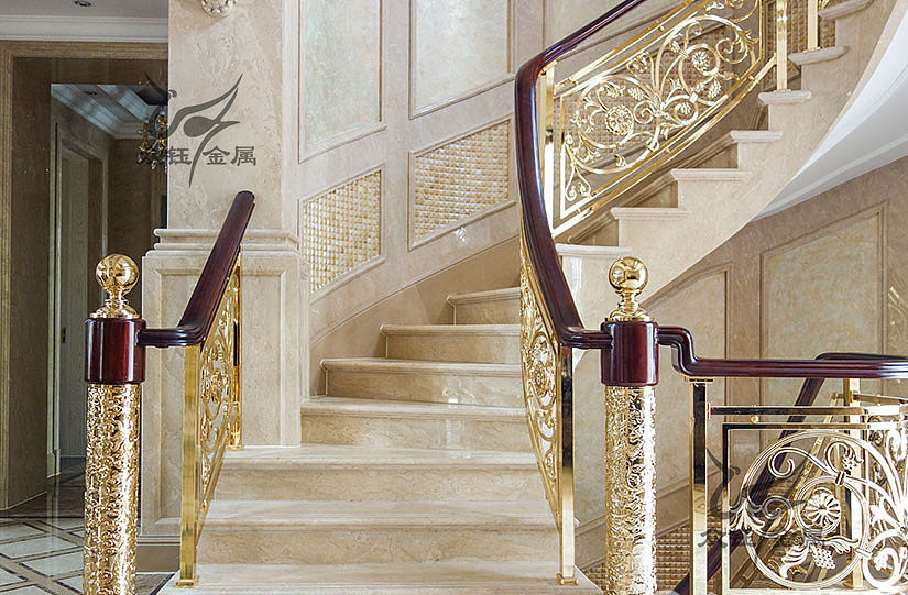 数控雕刻 整体铝板雕刻弧形楼梯护栏实力商家（图ZNDA1OTk0NTQw） - 其他工业/产品 - 站酷设计师艺术金属原创素材 - 站酷ZCOOL