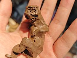 塑新社非遺手作陶瓷泥猴茶寵擺件