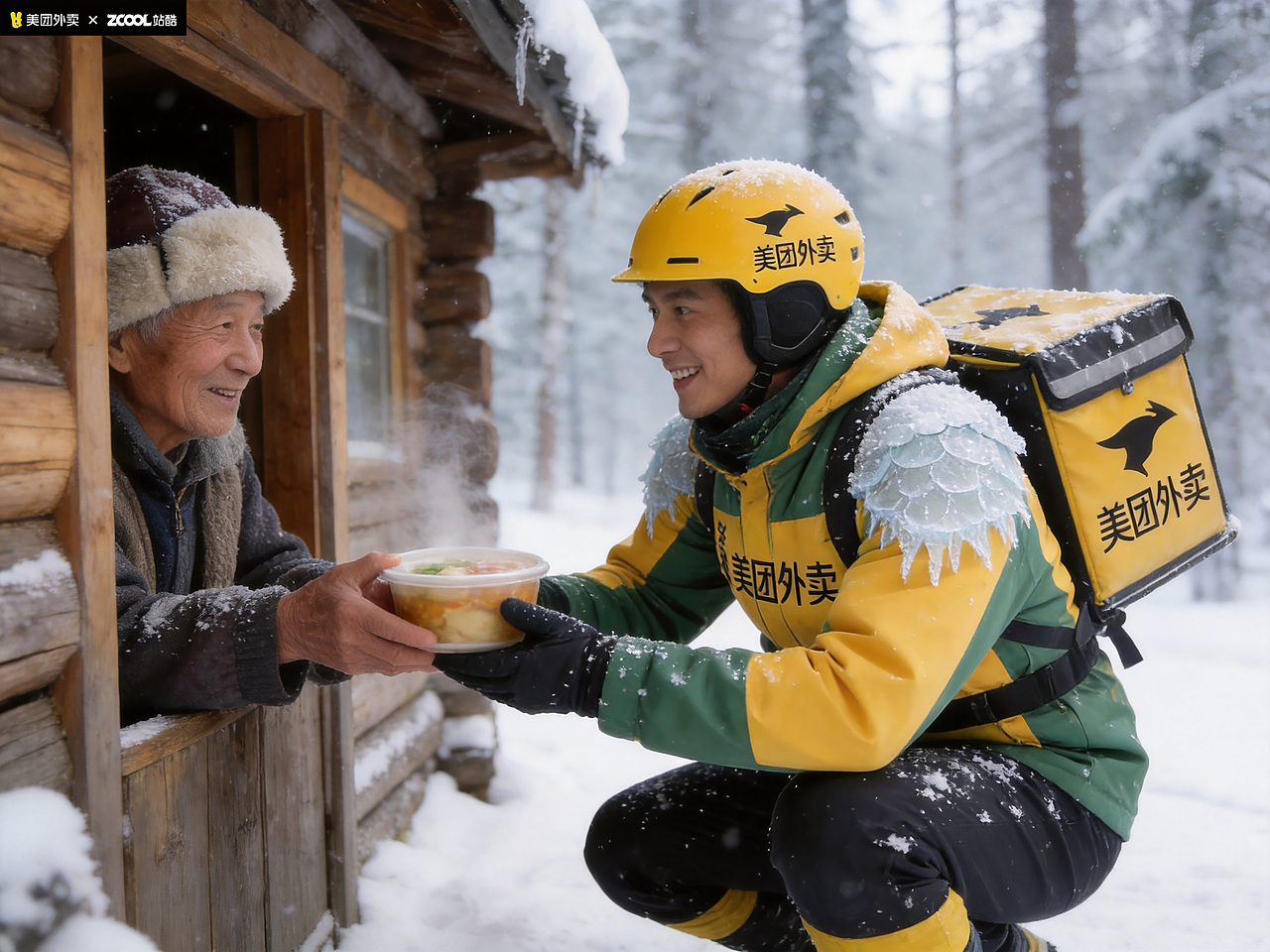 美团骑手服装设计：【雪痕·速递】—— 林海雪原，使命必达（图ZNDA2MDI0MDgw） - 其他服装 - 站酷设计师大霸天原创素材 - 站酷ZCOOL