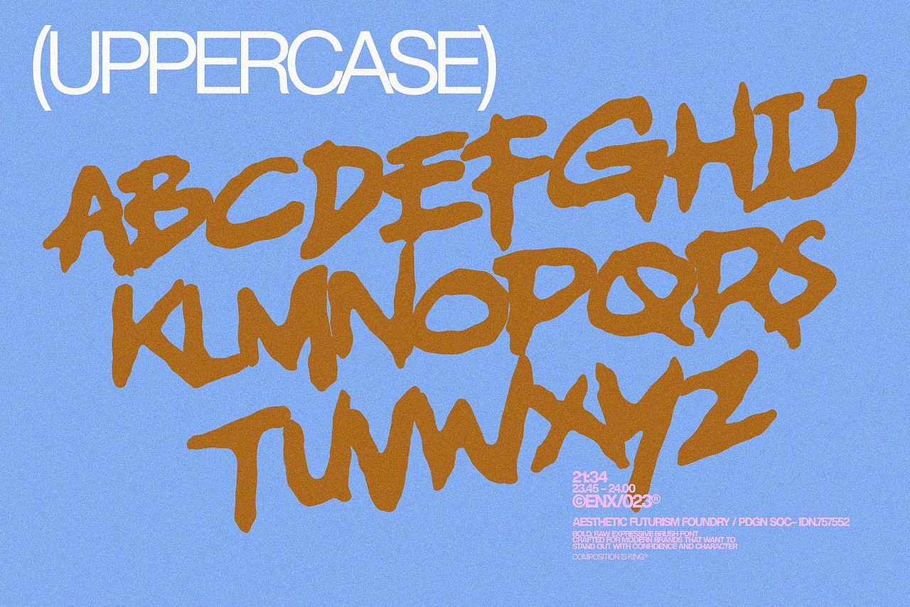 潮流复古街头艺术海报封面标题毛笔涂鸦手写英文字体（图ZNDA2MDMxMDAw） - 字体/字形 - 站酷设计师最西文集原创素材 - 站酷ZCOOL