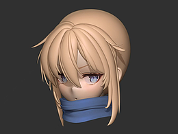 卡通角色頭雕建模