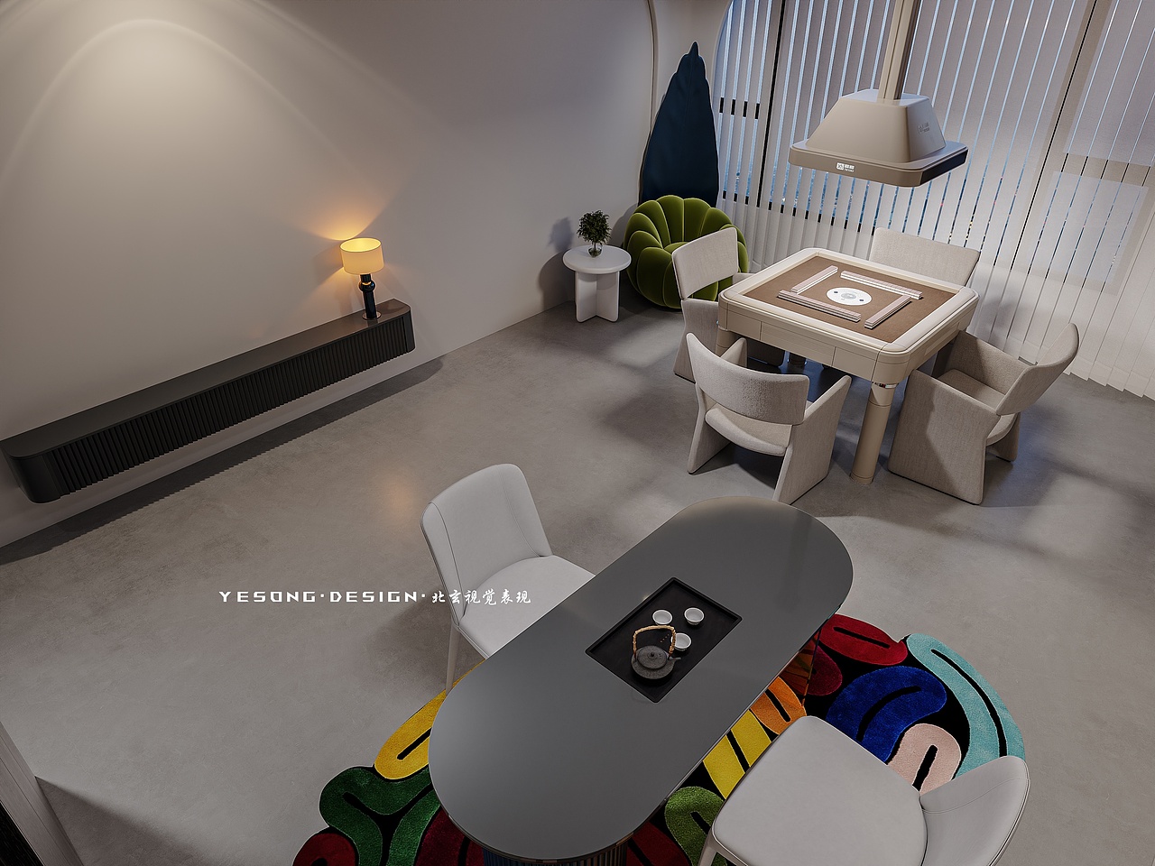 「嘿！四喜」丨棋牌空间设计（图ZNDA2MDMzNDI4） - 商业空间设计 - 站酷设计师设计师叶宋原创素材 - 站酷ZCOOL