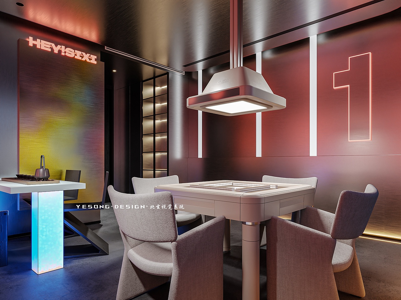 「嘿！四喜」丨棋牌空间设计（图ZNDA2MDMzNDQ4） - 商业空间设计 - 站酷设计师设计师叶宋原创素材 - 站酷ZCOOL