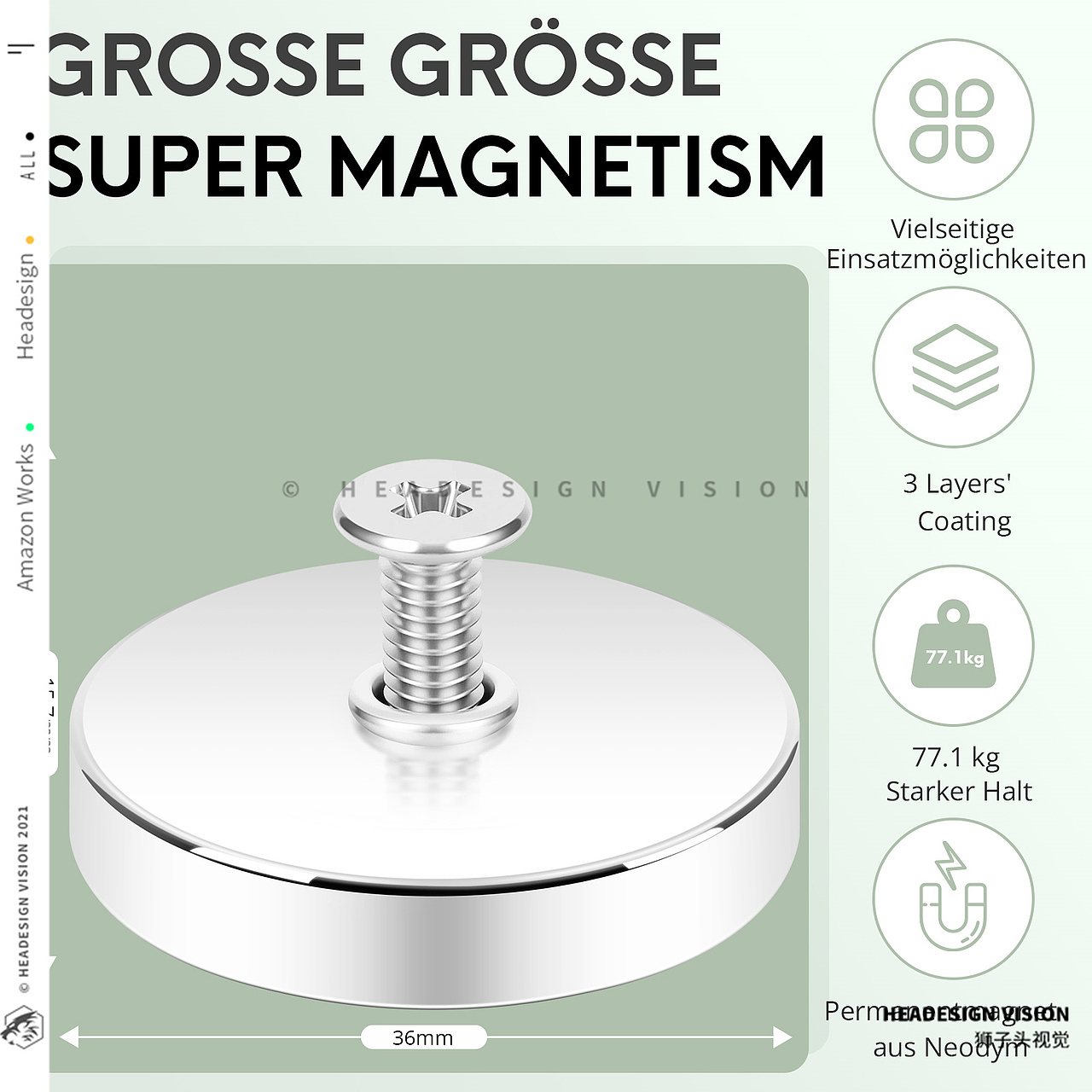 磁吸挂钩产品拍摄_主图设计_A+页面设计-狮子头视觉（图ZNDA2MDM0MzQw） - 产品摄影 - 站酷设计师亚马逊主图设计原创素材 - 站酷ZCOOL