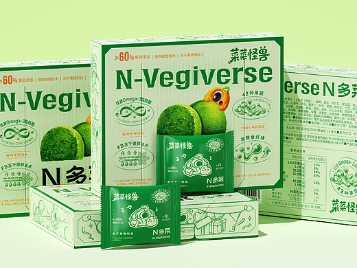 尚智×菜菜怪兽｜休闲零食品牌包装设计｜食品包装设计