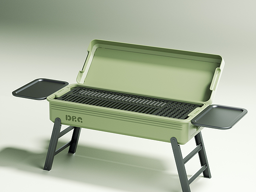 便携露营烧烤架设计-Portable camping barbecue grill