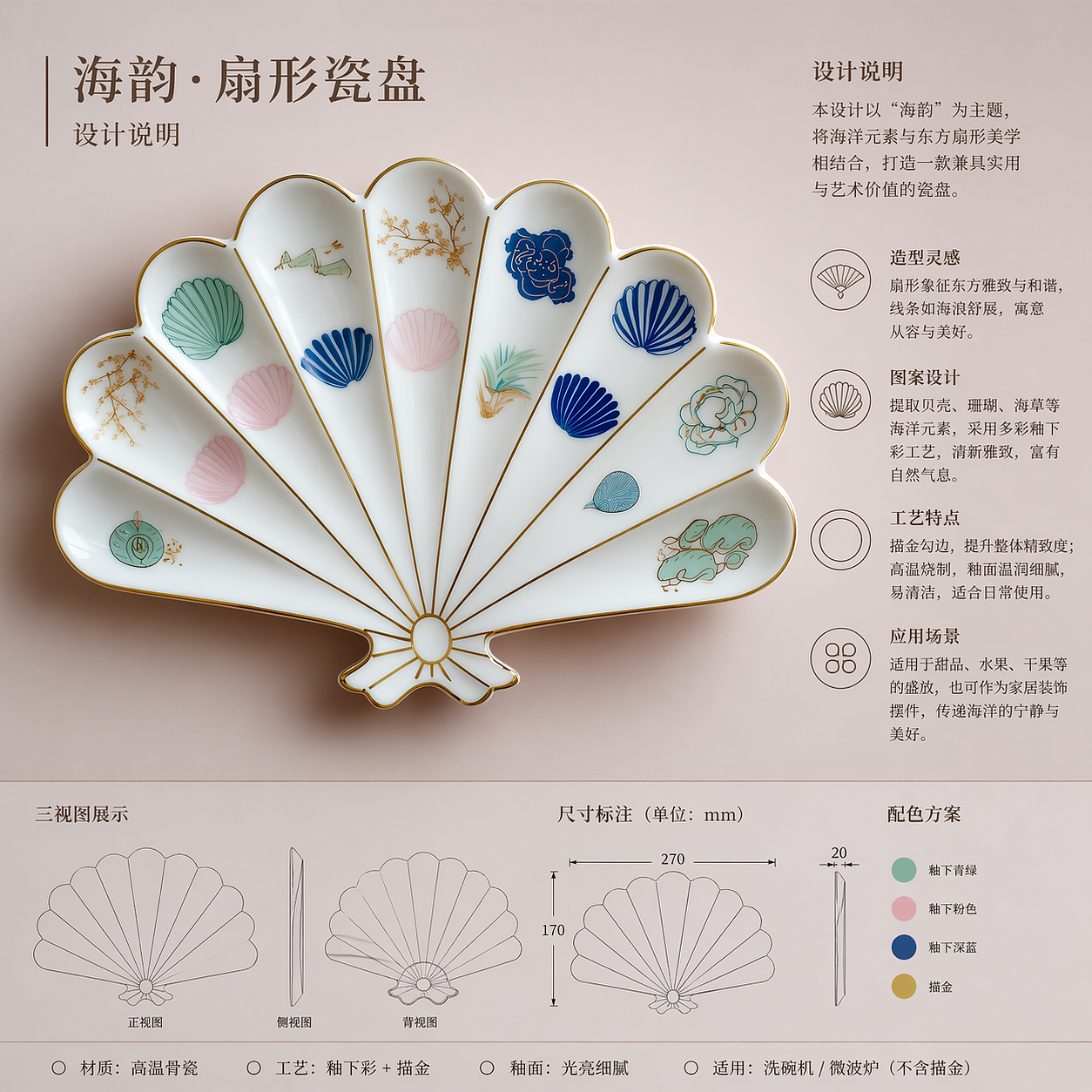 扇形瓷盘设计（图ZNDA2MDg3OTky） - 生活用品 - 站酷设计师亚理寺多德原创素材 - 站酷ZCOOL