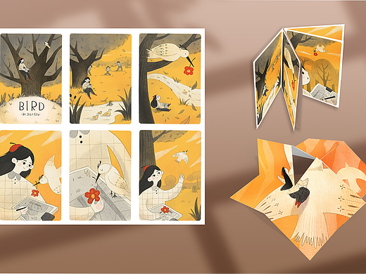 我的第一本无字绘本ZINE《Bird》