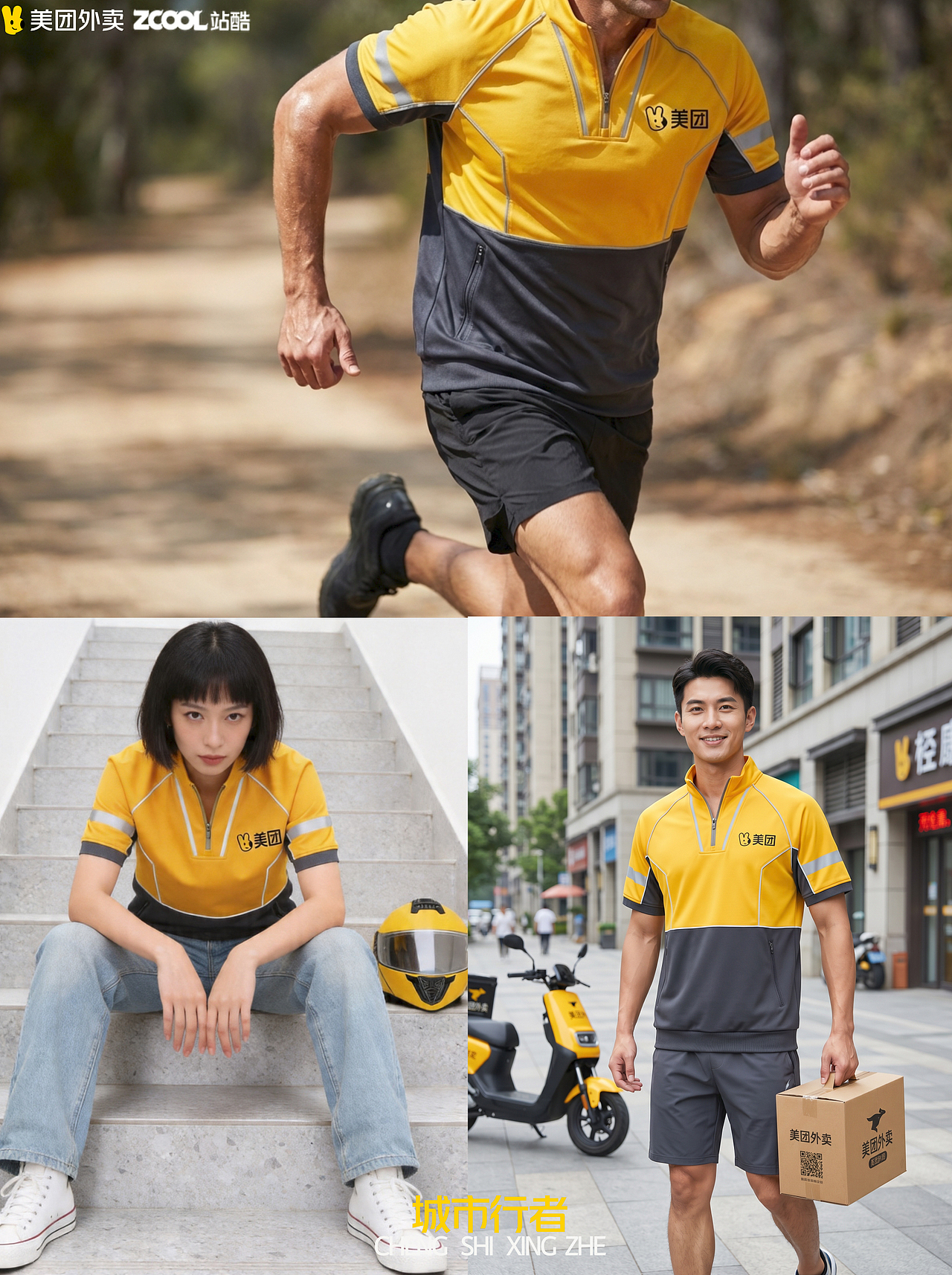 未来已来 l 城市行者 美团黄衣服骑士为你守护（图ZNDA2MTA2OTg0） - AI作品 - 站酷设计师Hao想趣玩原创素材 - 站酷ZCOOL
