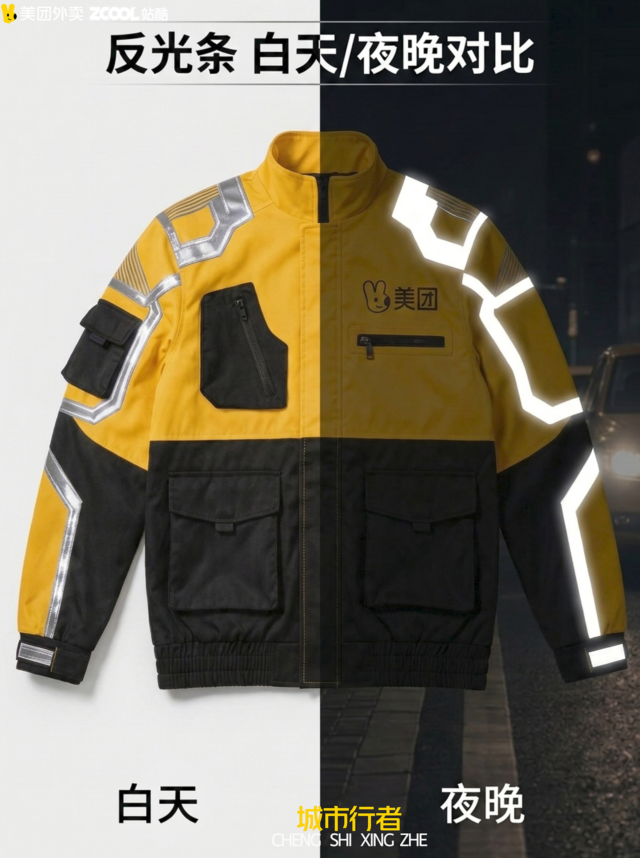 未来已来 l 城市行者 美团黄衣服骑士为你守护（图ZNDA2MTA3MDA4） - AI作品 - 站酷设计师Hao想趣玩原创素材 - 站酷ZCOOL