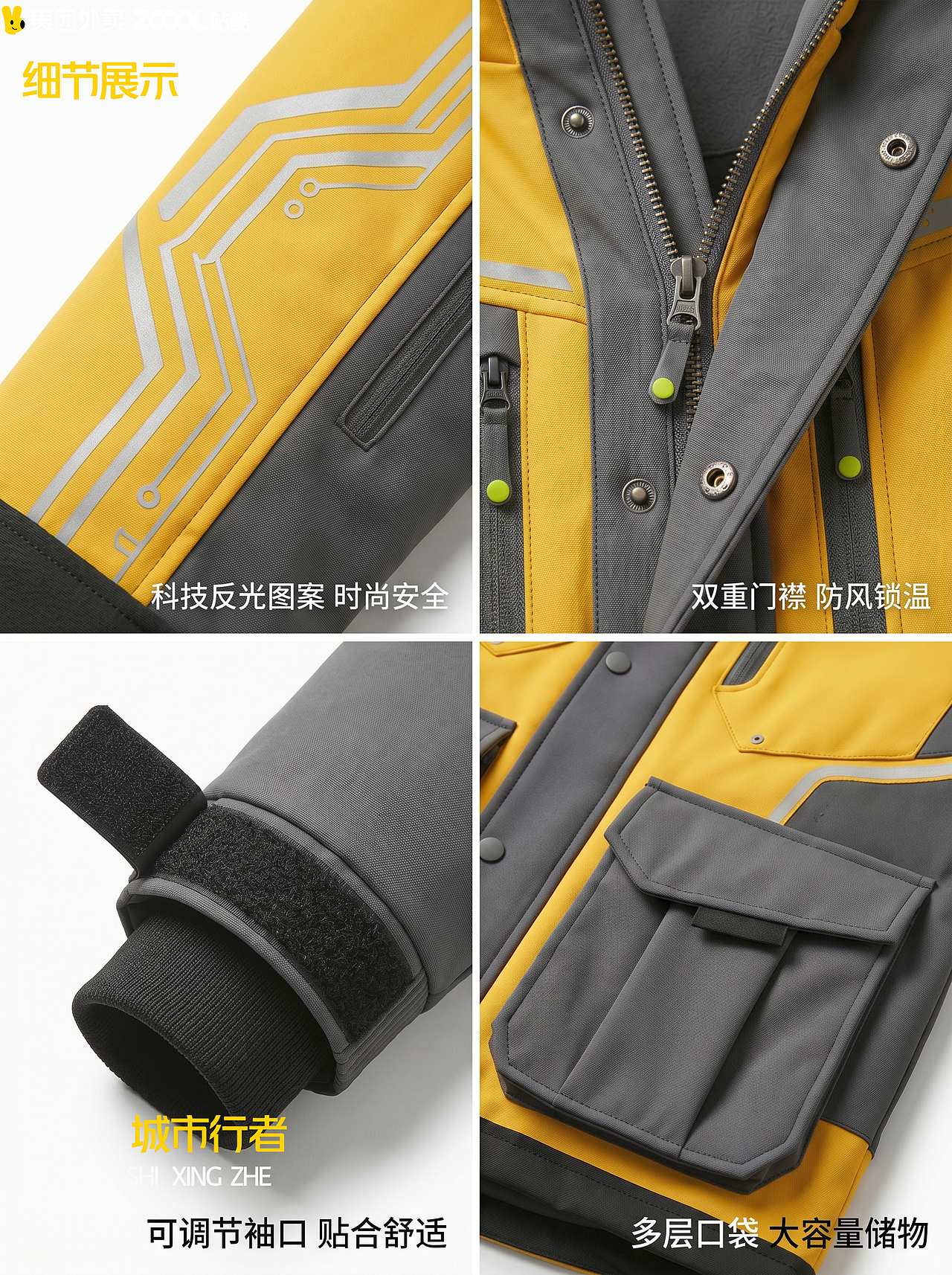 未来已来 l 城市行者 美团黄衣服骑士为你守护（图ZNDA2MTA3MDUy） - AI作品 - 站酷设计师Hao想趣玩原创素材 - 站酷ZCOOL