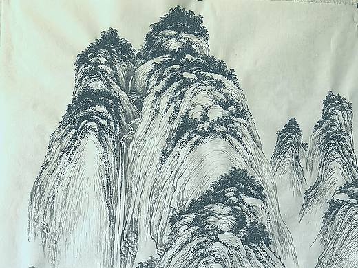 创作完成山水画墨稿
