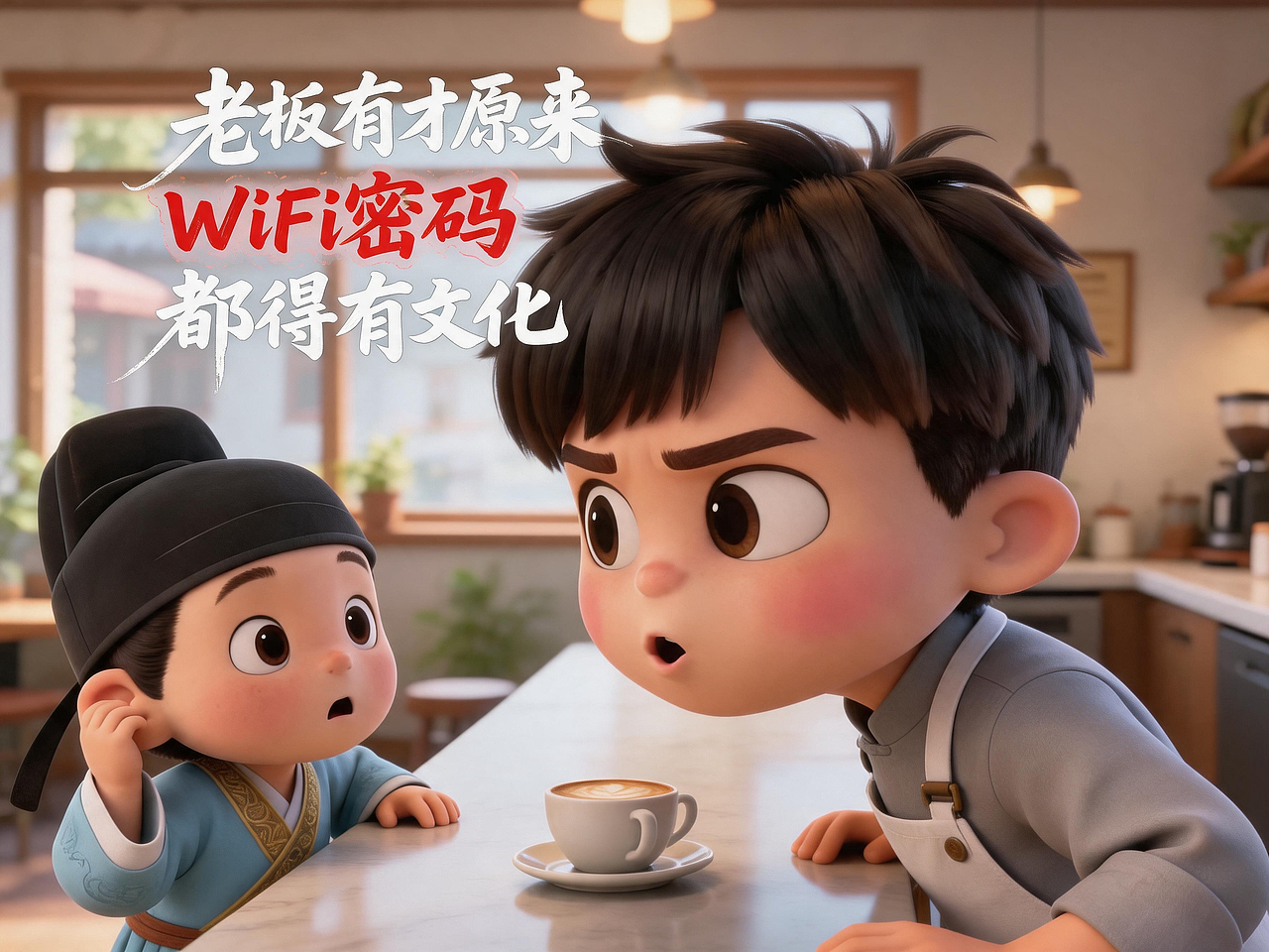 买杯咖啡才给密码？结果全程高能反转（图ZNDA2MTI1Njc2） - 动画片 - 站酷设计师闪狼动漫原创素材 - 站酷ZCOOL