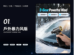亚马逊跨境设计 暴力风扇 户外露营主图A+