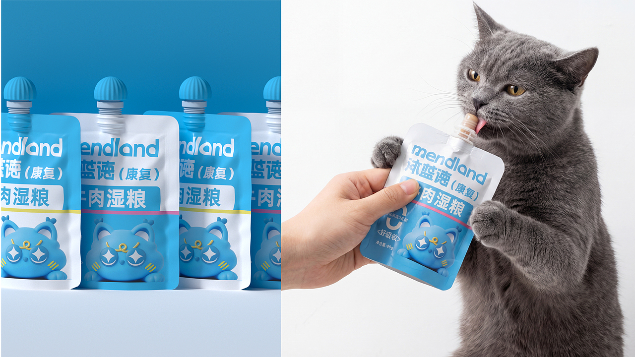 沐蓝德-宠物猫粮品牌设计（图ZNDA2MTQ4Nzk2） - 品牌 - 站酷设计师鲨鱼跳进川原创素材 - 站酷ZCOOL