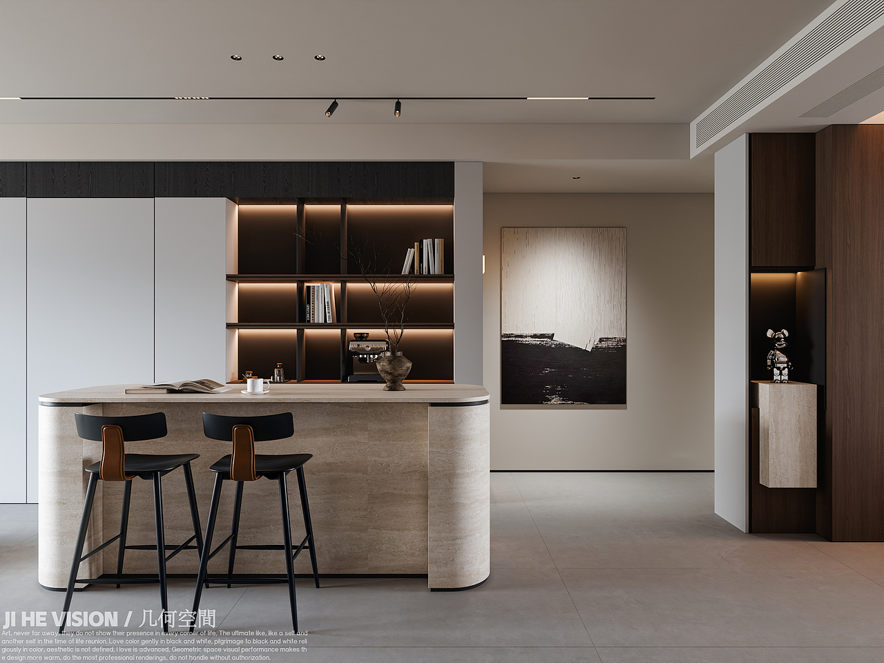 几何空间视觉表现 | 碧桂园枫璟蓝庭现代客餐厅（图ZNDA2MTU2NTIw） - 家装设计 - 站酷设计师几何空间彡原创素材 - 站酷ZCOOL