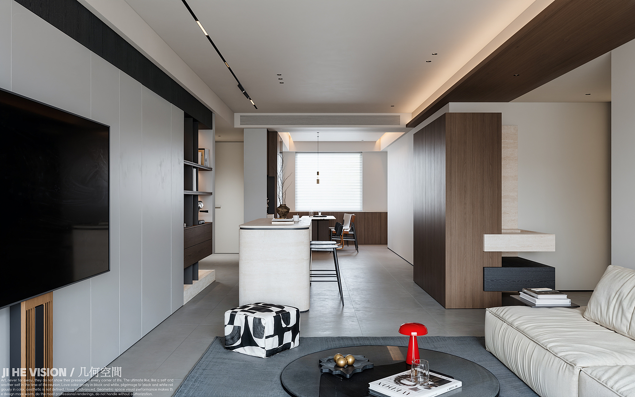 几何空间视觉表现 | 碧桂园枫璟蓝庭现代客餐厅（图ZNDA2MTU2NTE2） - 家装设计 - 站酷设计师几何空间彡原创素材 - 站酷ZCOOL